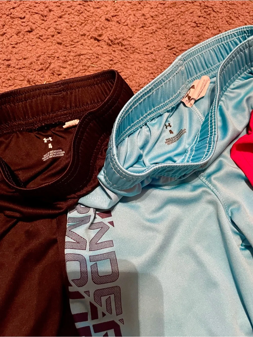 Under Armour Boys Shorts Trio - Black, Light Blue, Red